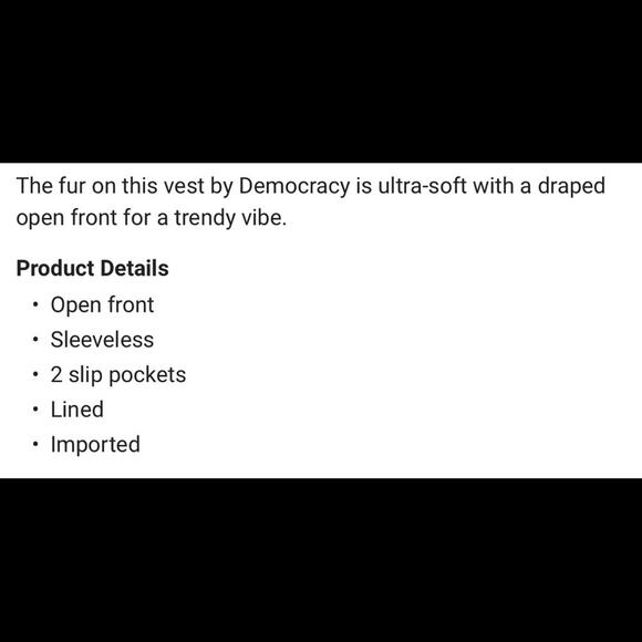 Woman’s Democracy Fur Vest Size 3X - Picture 8 of 8